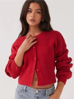 Peppermayo Daphne Knit Cardigan - Cherry